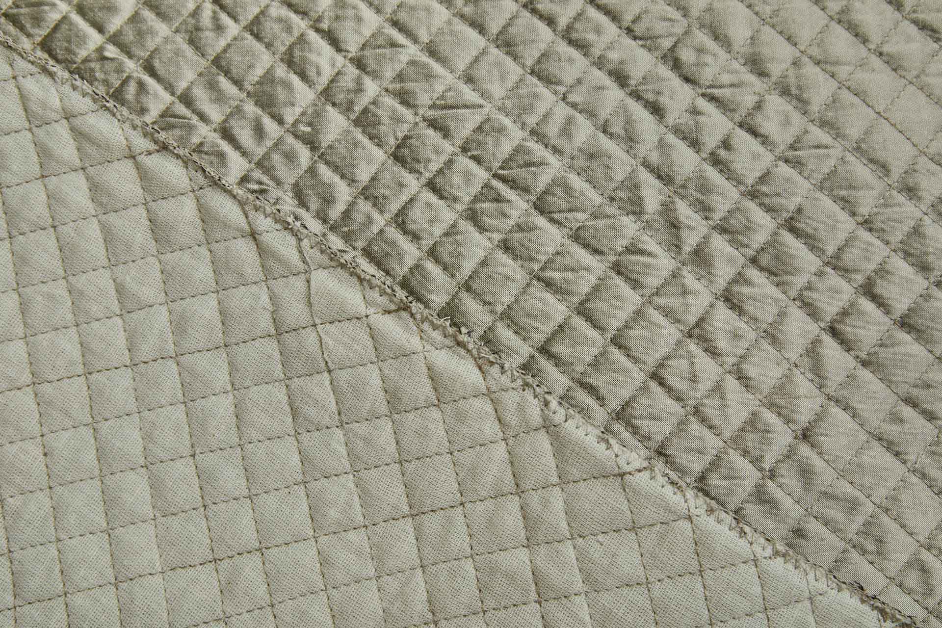 Quilted Silk Dupion Diamond Pattern - Khaki fabric, image 4 of 5