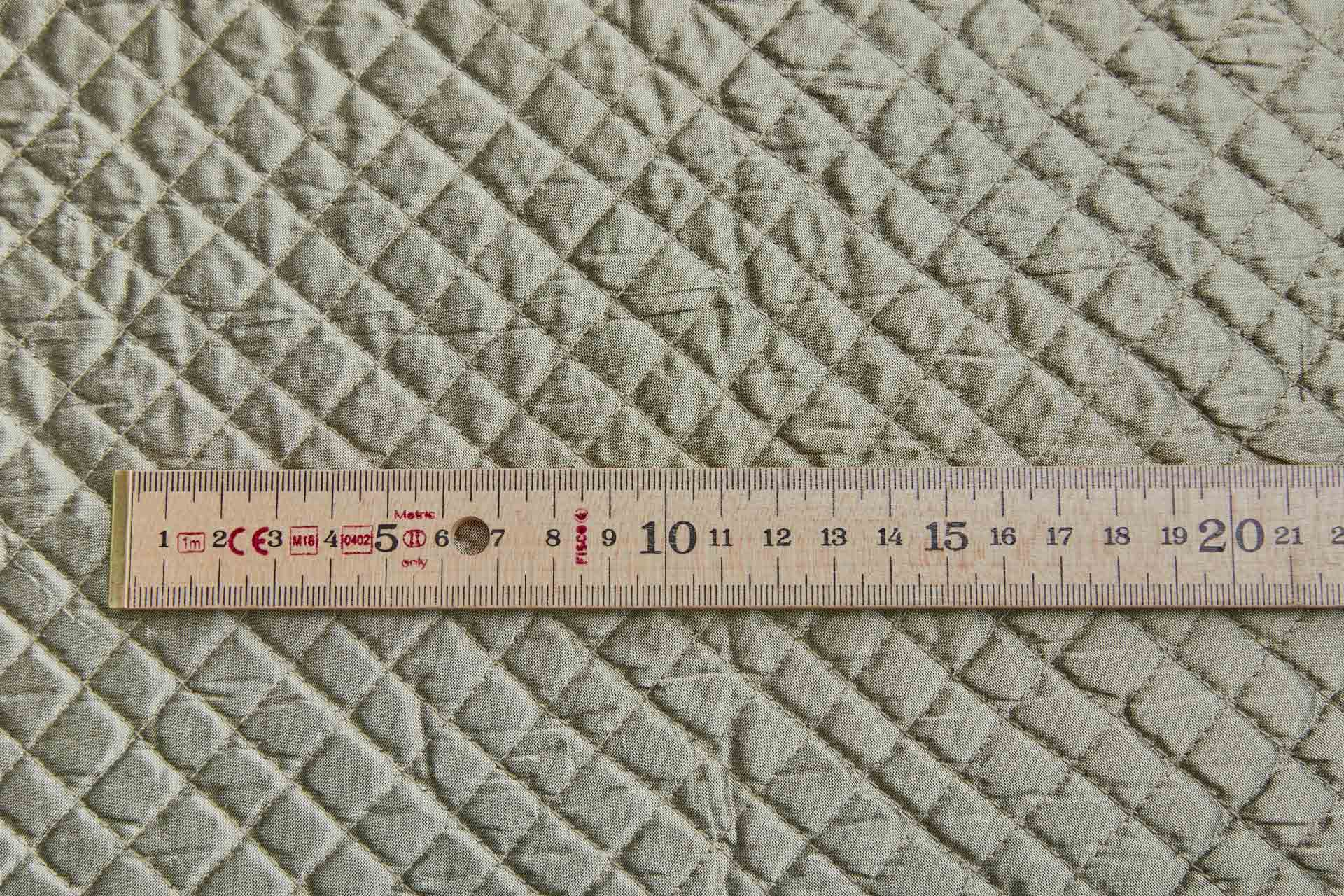 Quilted Silk Dupion Diamond Pattern - Khaki fabric, image 5 of 5