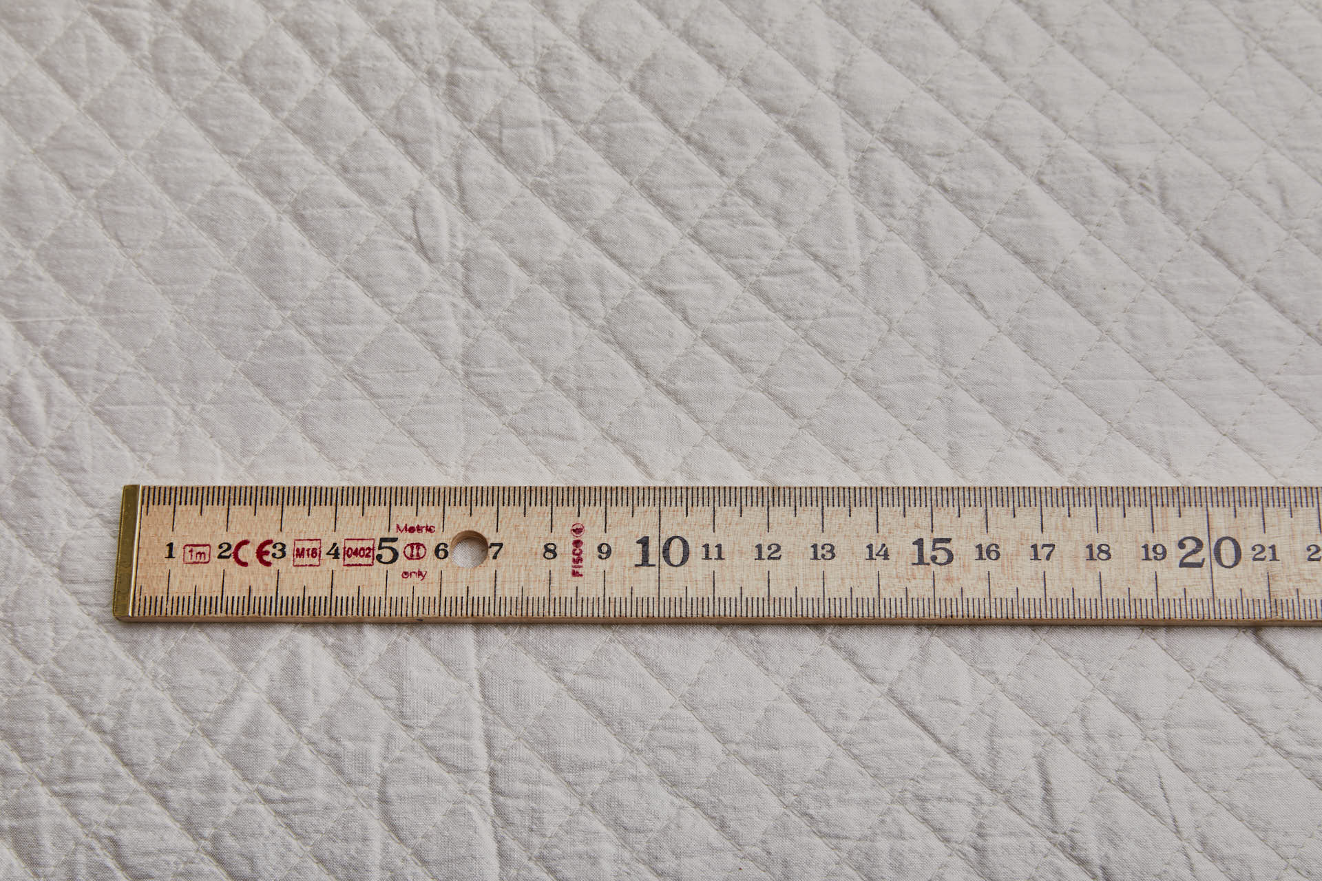 Quilted Silk Dupion Diamond Pattern - Ivory fabric, image 2 of 5