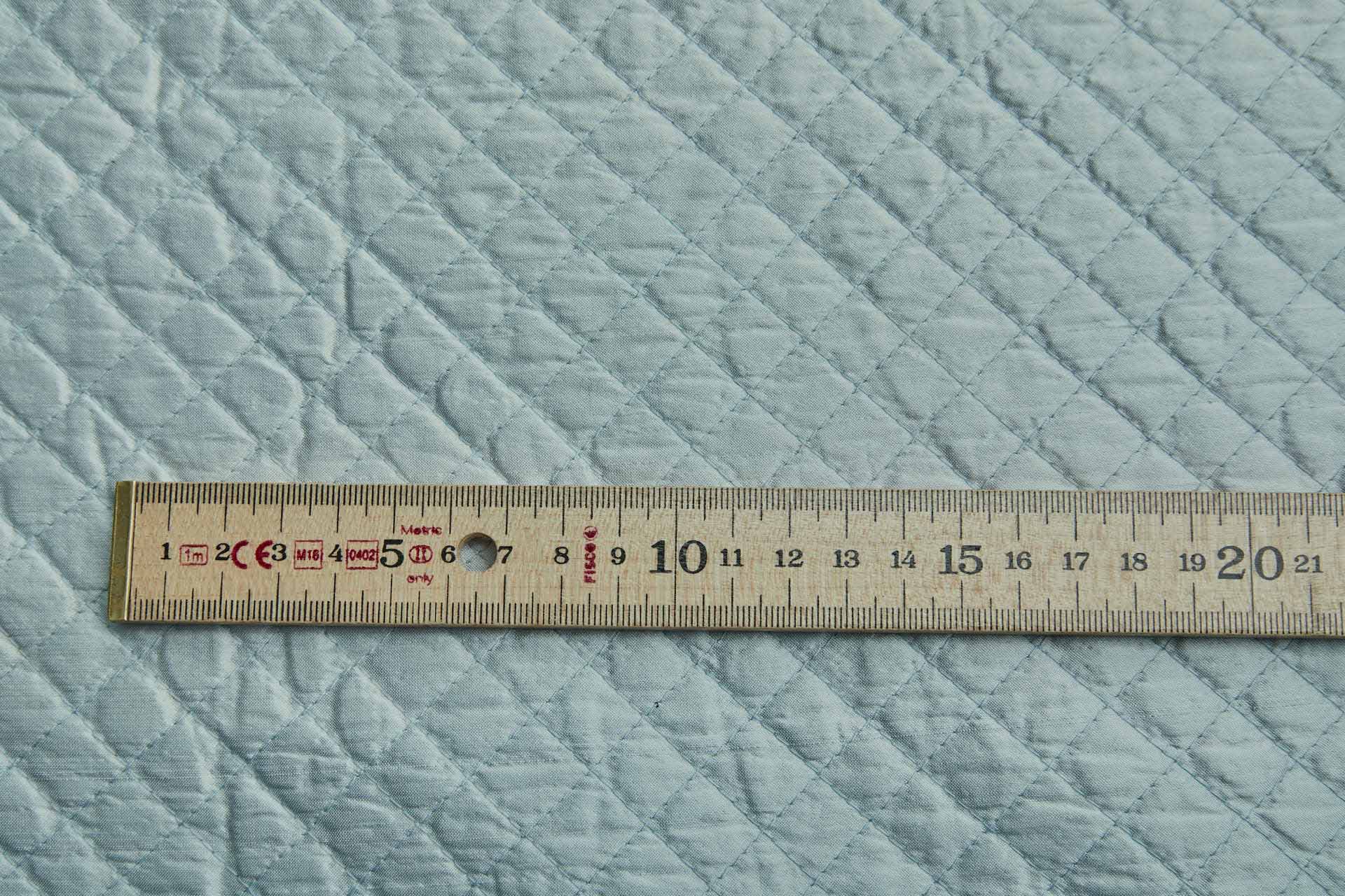 Quilted Silk Dupion Diamond Pattern - Duck Egg Blue fabric, image 2 of 5