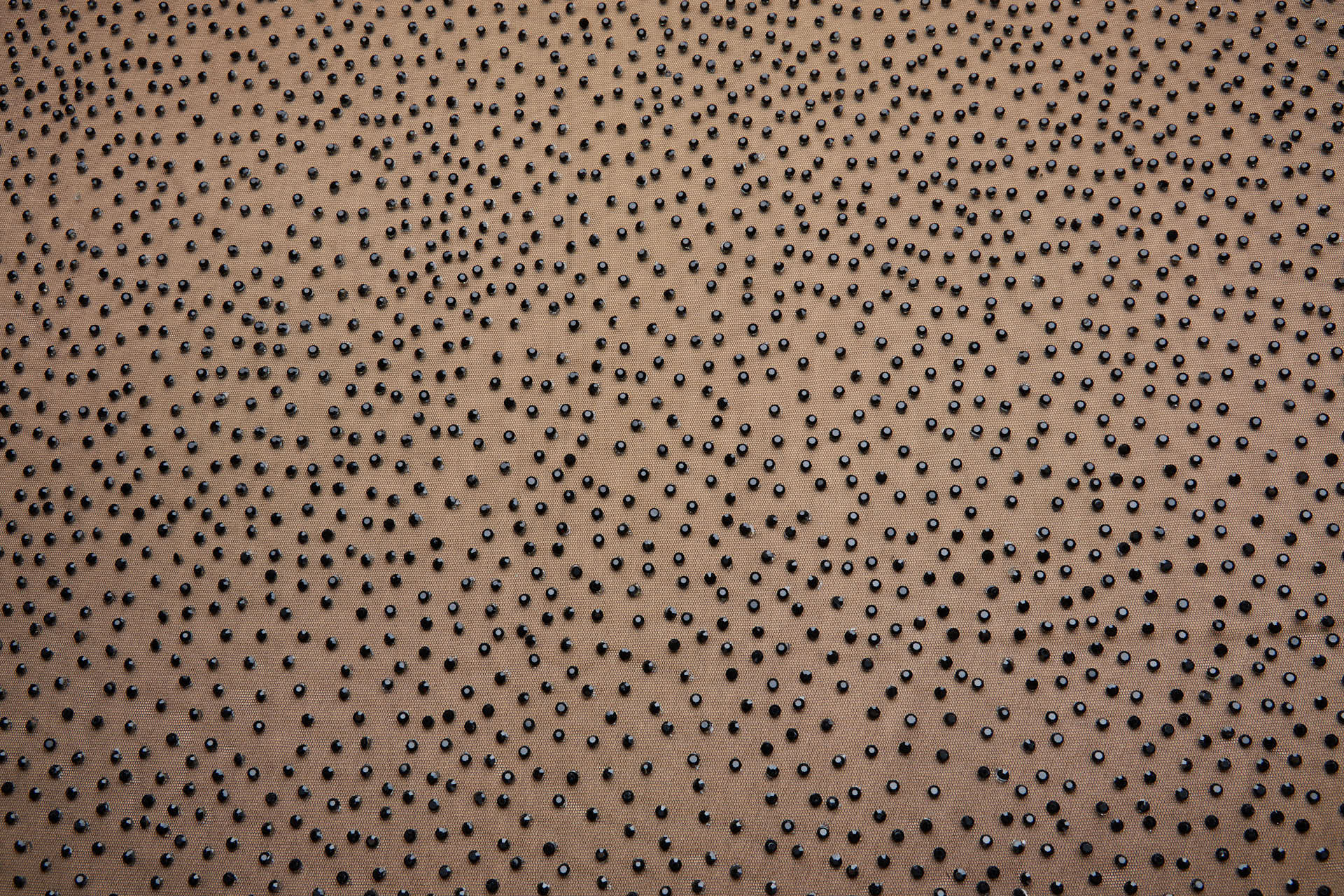 Faceted Black Crystals on Black Nylon Tulle - Dense fabric, image 9 of 9
