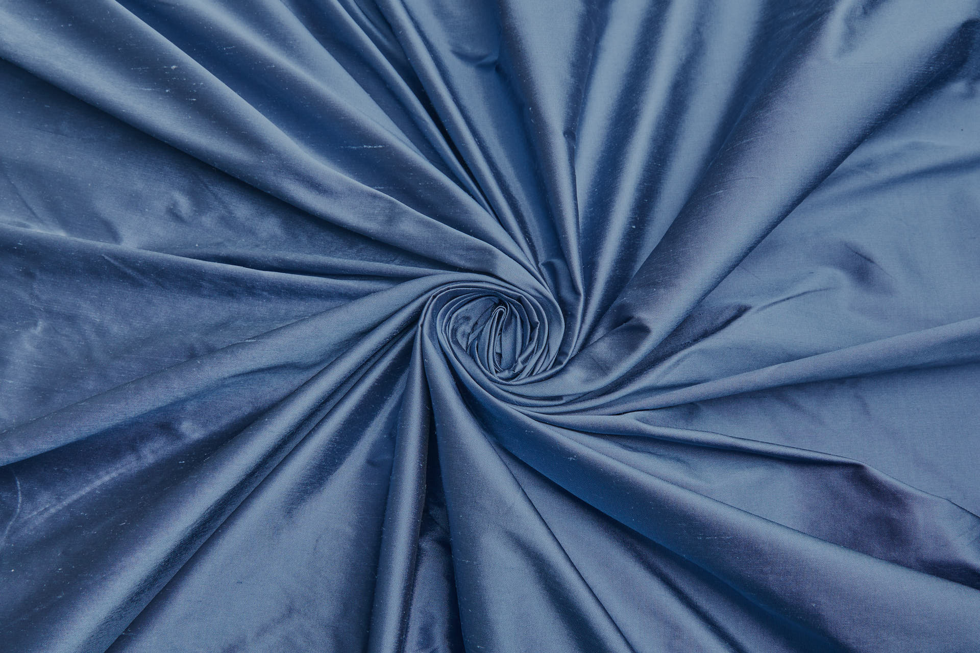 Silk Dupion - Steel Blue shot Black fabric