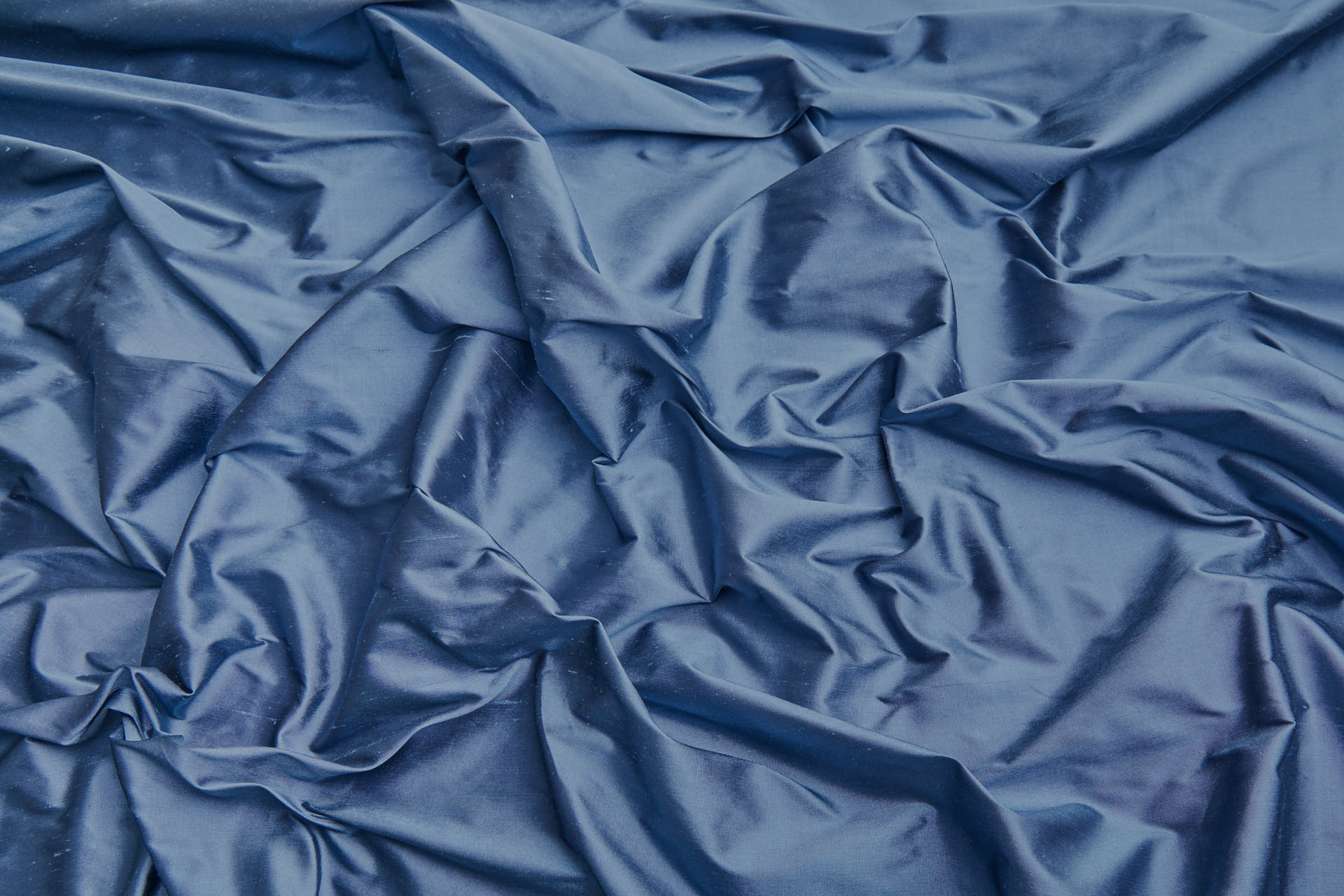 Silk Dupion - Steel Blue shot Black fabric, image 6 of 7