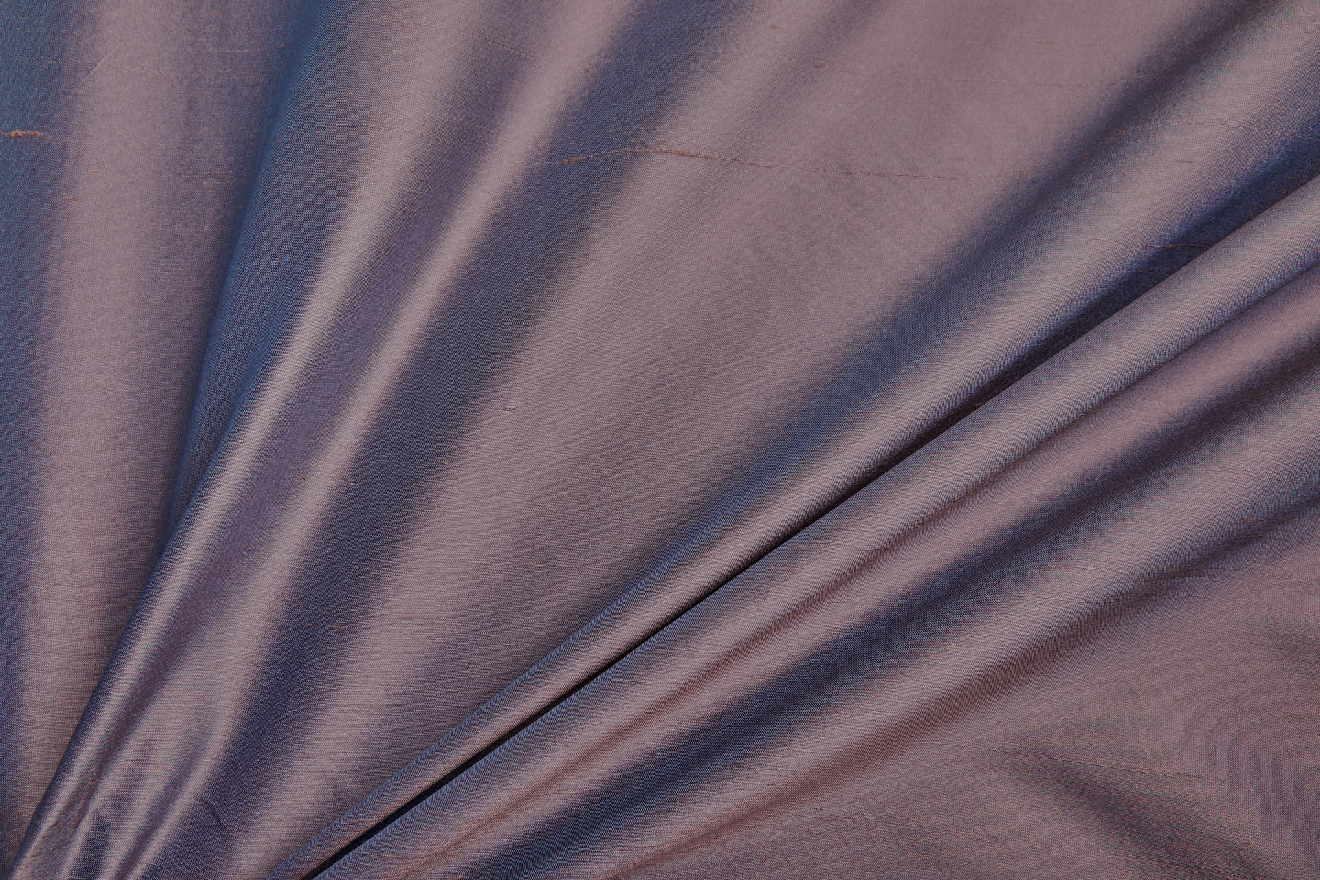 Silk Dupion - Steel Blue shot Terracotta fabric, image 3 of 7