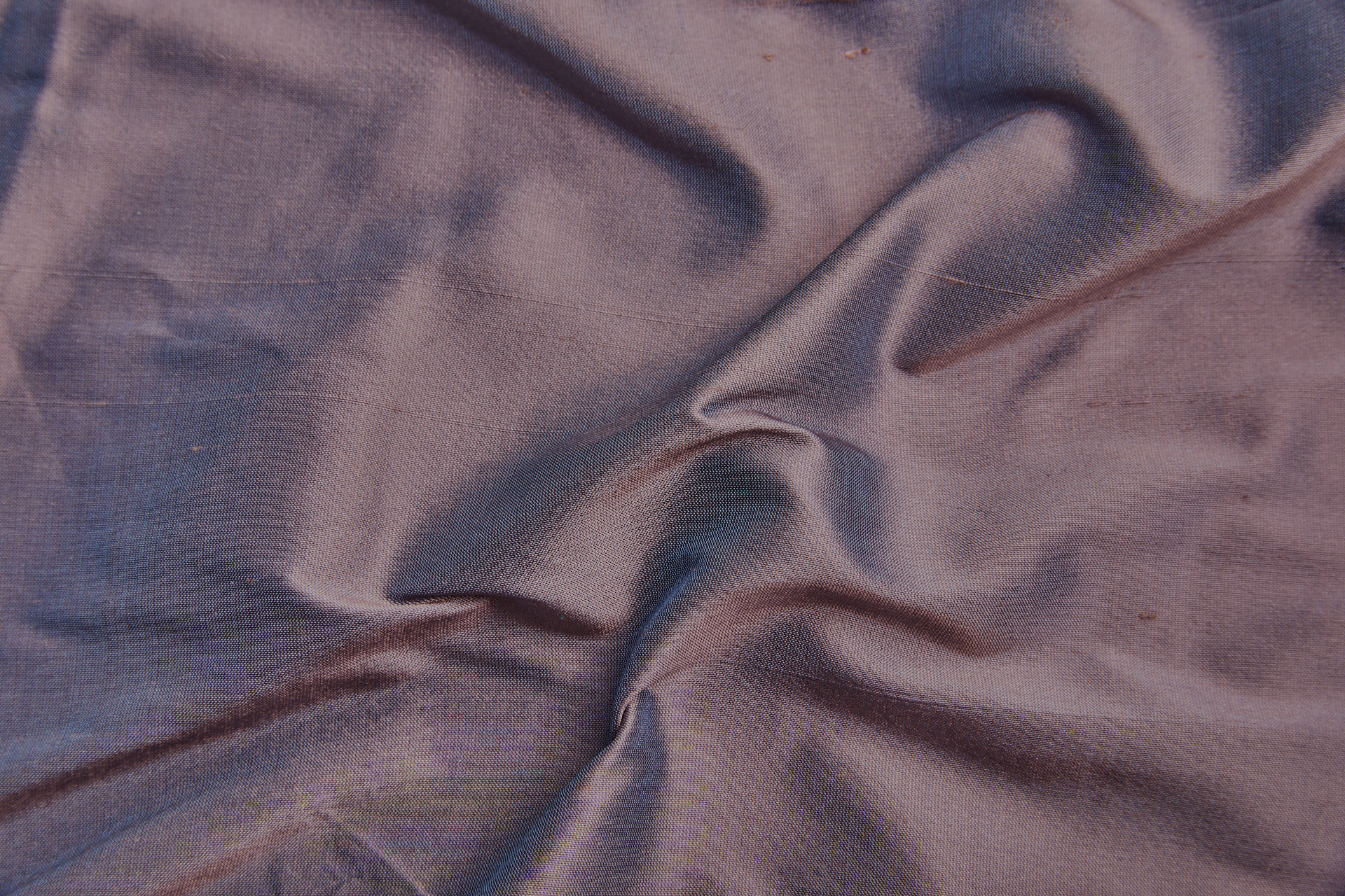Silk Dupion - Steel Blue shot Terracotta fabric, image 5 of 7