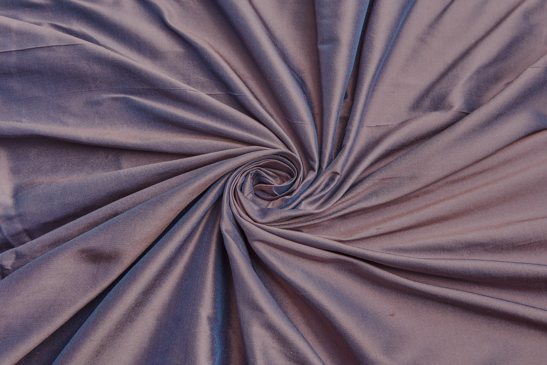 Silk Dupion - Steel Blue shot Terracotta fabric