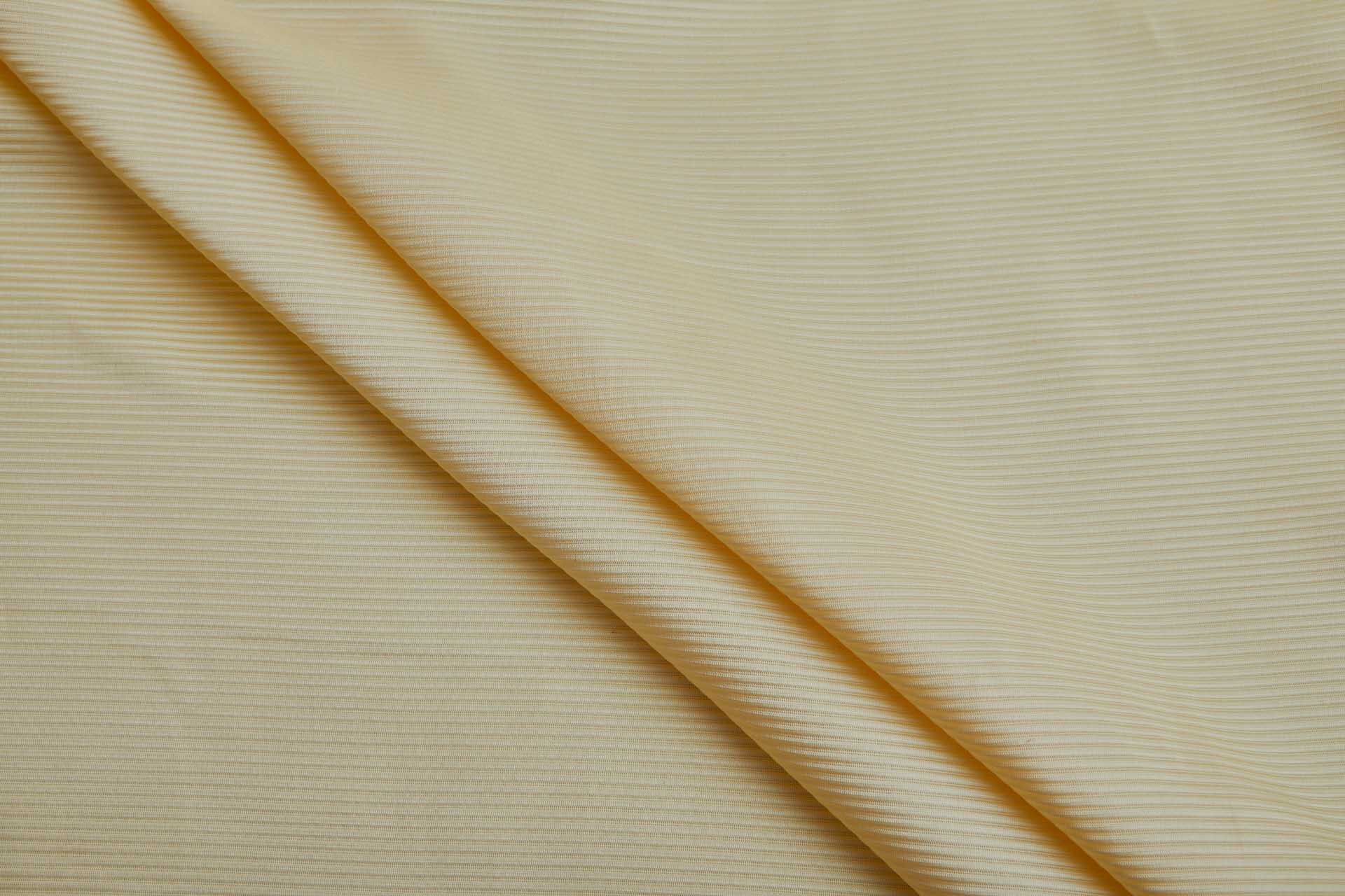 Vintage Cotton Blend Ottoman - Pale Canary Yellow fabric, image 2 of 6