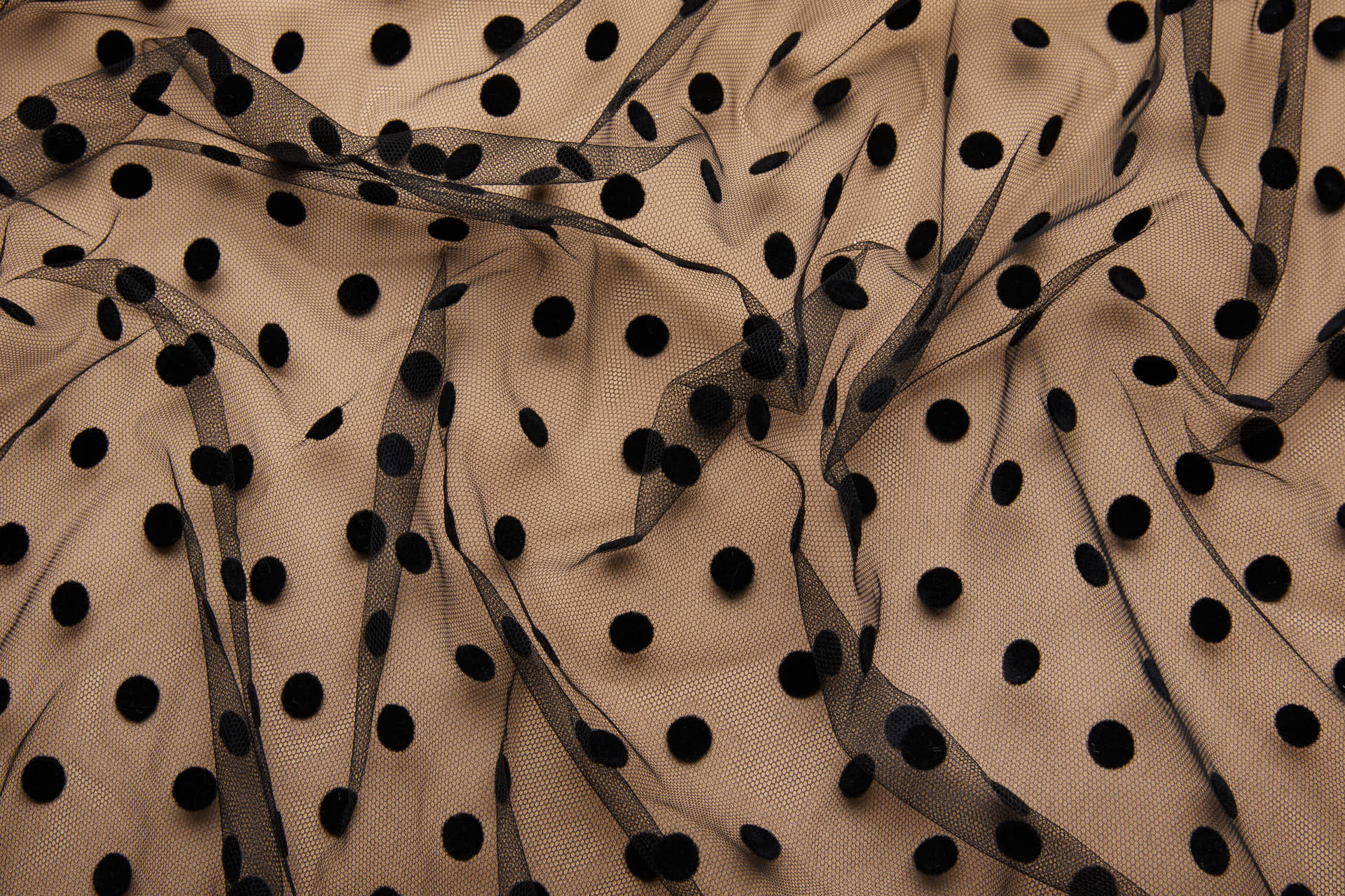Polka Dot / Flock Spot Tulle - Black - Medium fabric, image 4 of 8