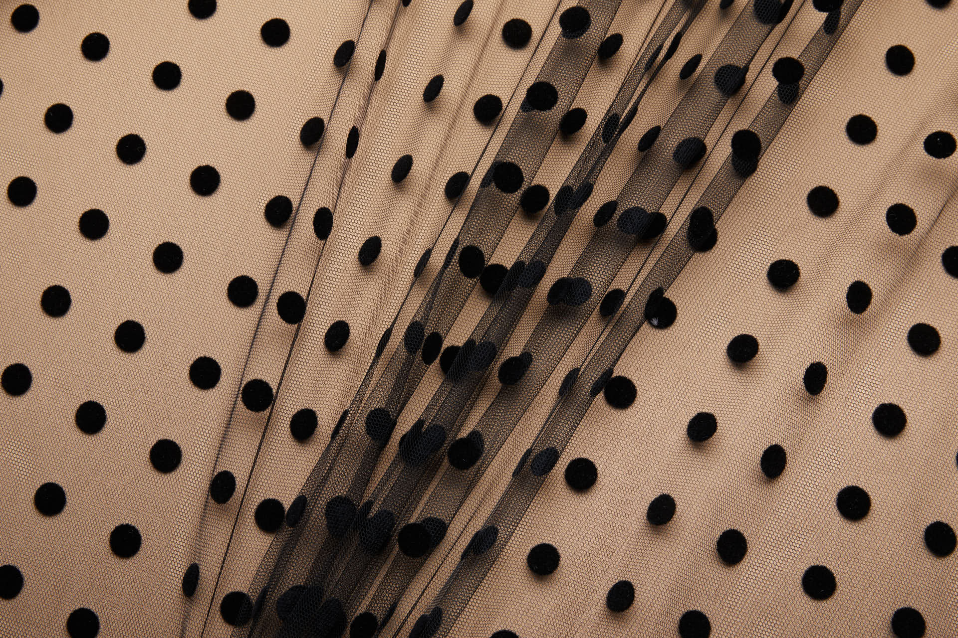 Polka Dot / Flock Spot Tulle - Black - Medium fabric, image 7 of 8