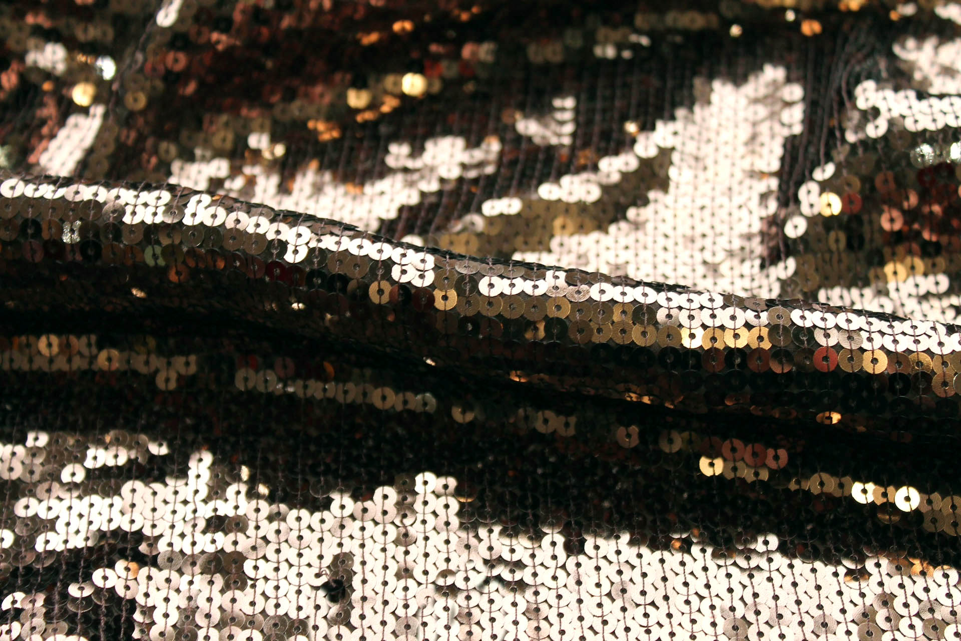 Sequin On Chiffon - Brown fabric, image 4 of 5