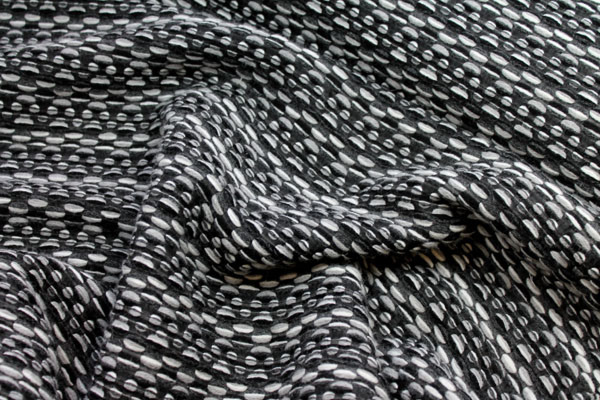 Textured Wool - Black Grey and White fabric, image 3 of 4