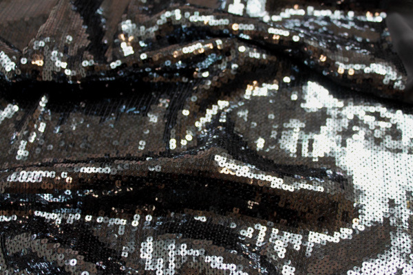 Sequin On Chiffon - Black fabric, image 4 of 4