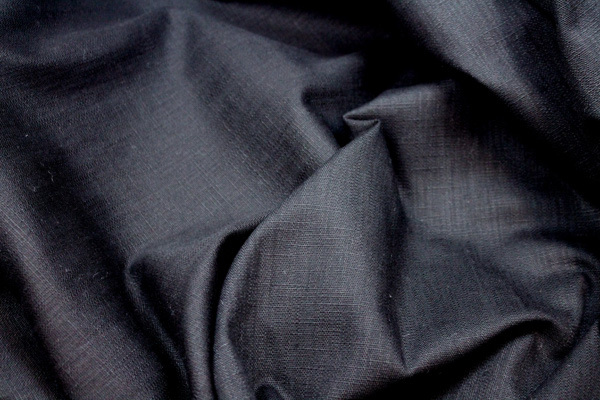 Black Heavy Stretch Linen fabric, image 5 of 6