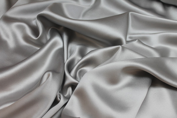 Silk Satin Backed Crepe - Grey fabric, image 4 of 4