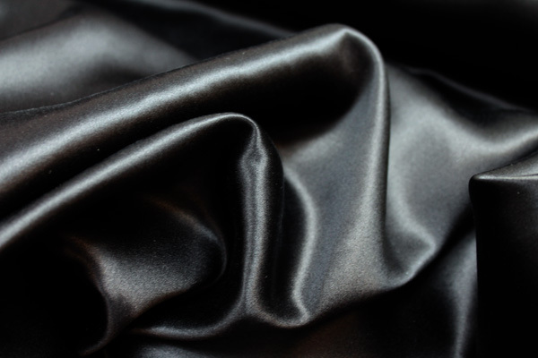 Silk Satin Backed Crepe - Black fabric, image 4 of 5
