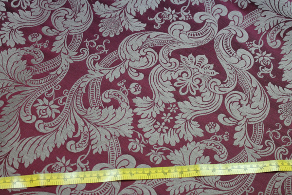 Linen Brocade - Burgundy/Natural fabric, image 6 of 6