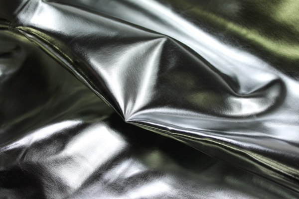 Leatherette - Metallic High Gloss Silver fabric, image 3 of 6