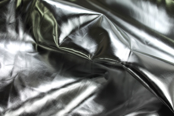 Leatherette - Metallic High Gloss Silver fabric, image 2 of 6
