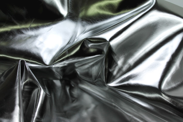 Leatherette - Metallic High Gloss Silver fabric, image 4 of 6