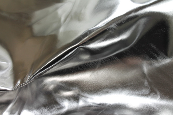 Leatherette - Metallic High Gloss Silver fabric, image 6 of 6