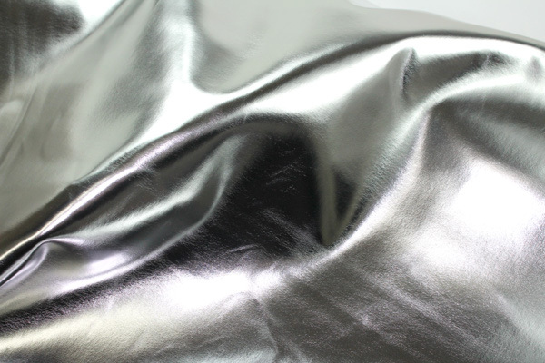 Leatherette - Metallic High Gloss Silver fabric