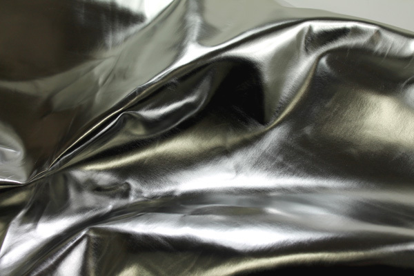 Leatherette - Metallic High Gloss Silver fabric, image 5 of 6