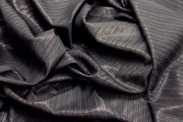 Slinky Jersey - Black Metallic Stripe fabric, image 5 of 6
