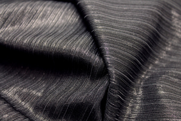 Slinky Jersey - Black Metallic Stripe fabric, image 6 of 6