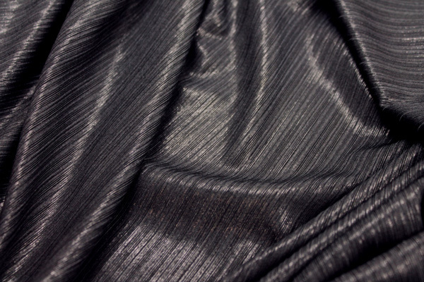 Slinky Jersey - Black Metallic Stripe fabric, image 3 of 6