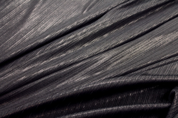 Slinky Jersey - Black Metallic Stripe fabric, image 2 of 6
