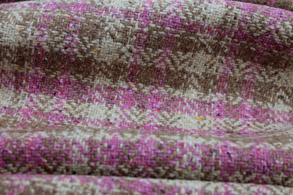 Wool Check - Pink Beige and Camel - 1.1m Piece, image 4 of 4