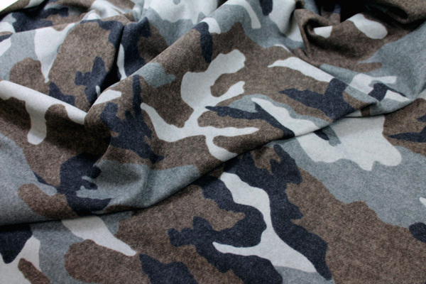Camo Print Wool - Grey Brown fabric, image 5 of 5