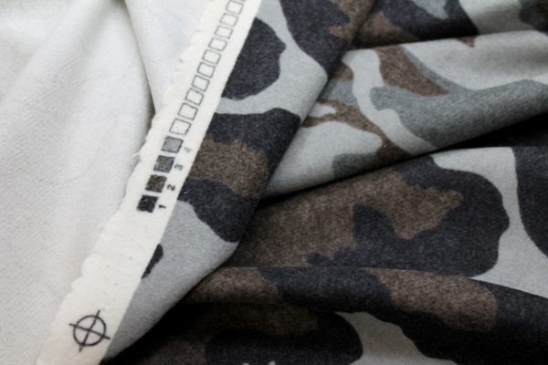 Camo Print Wool - Grey Brown fabric, image 2 of 5