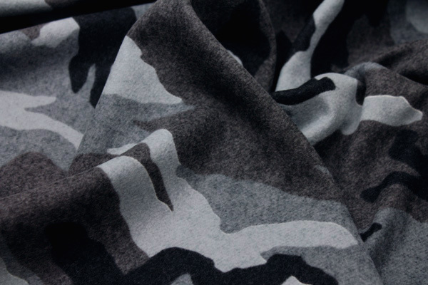 Camo Print Wool - Black Grey fabric, image 4 of 5