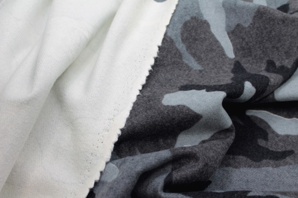 Camo Print Wool - Black Grey fabric, image 5 of 5