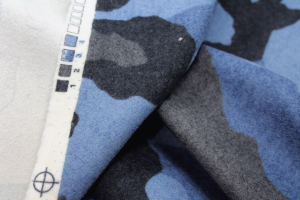 Camo Print Wool - Blue Grey - 0.7m Piece fabric, image 3 of 4