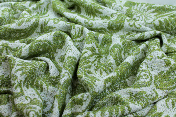 Wool Paisley - Green and Ivory fabric, image 4 of 6