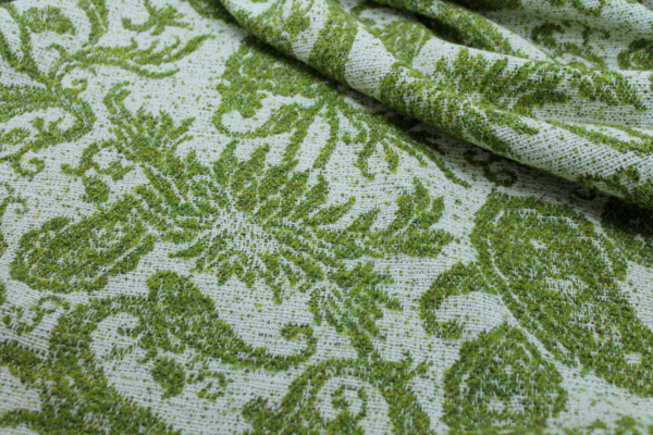 Wool Paisley - Green and Ivory fabric, image 5 of 6