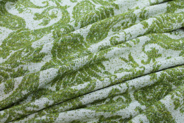 Wool Paisley - Green and Ivory fabric, image 3 of 6