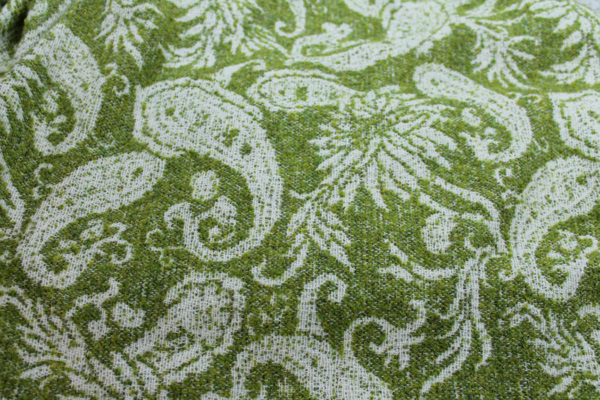 Wool Paisley - Green and Ivory fabric, image 2 of 6