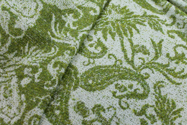 Wool Paisley - Green and Ivory fabric
