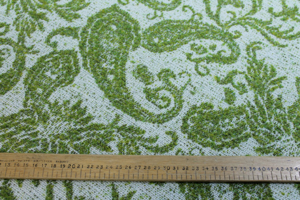 Wool Paisley - Green and Ivory fabric, image 6 of 6