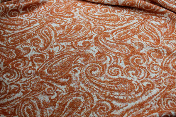 Wool Paisley - Orange and Ivory fabric, image 7 of 7