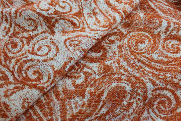 Wool Paisley - Orange and Ivory fabric