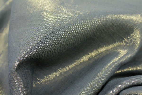 Cotton and Lurex, Dark Grey/Gold - 1.6m Piece fabric, image 5 of 5
