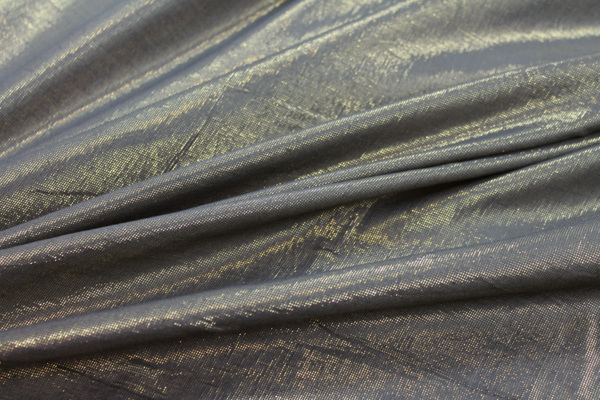 Cotton and Lurex, Dark Grey/Gold - 1.6m Piece fabric, image 2 of 5