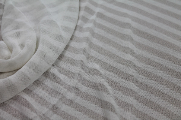 Striped Sheer Jersey - White fabric, image 4 of 5