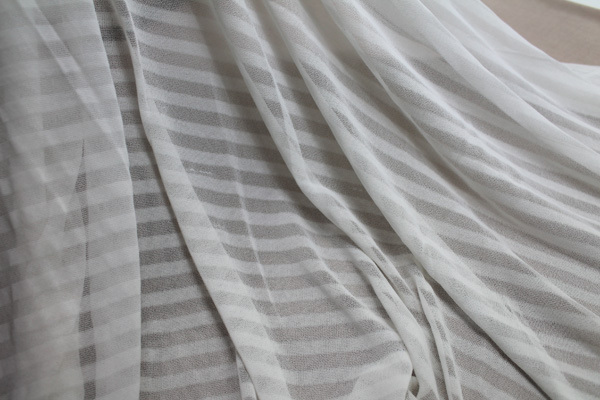 Striped Sheer Jersey - White fabric, image 3 of 5