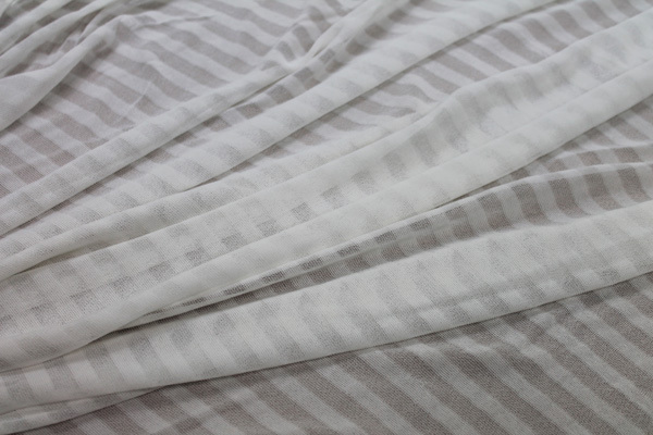 Striped Sheer Jersey - White fabric