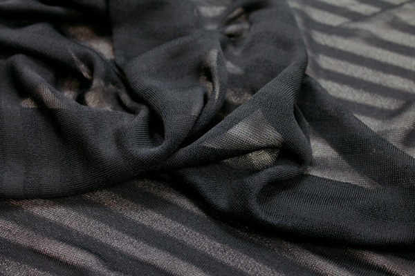 Striped Sheer Jersey - Black fabric, image 6 of 6